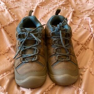 Tan and Blue Hiking Shoes